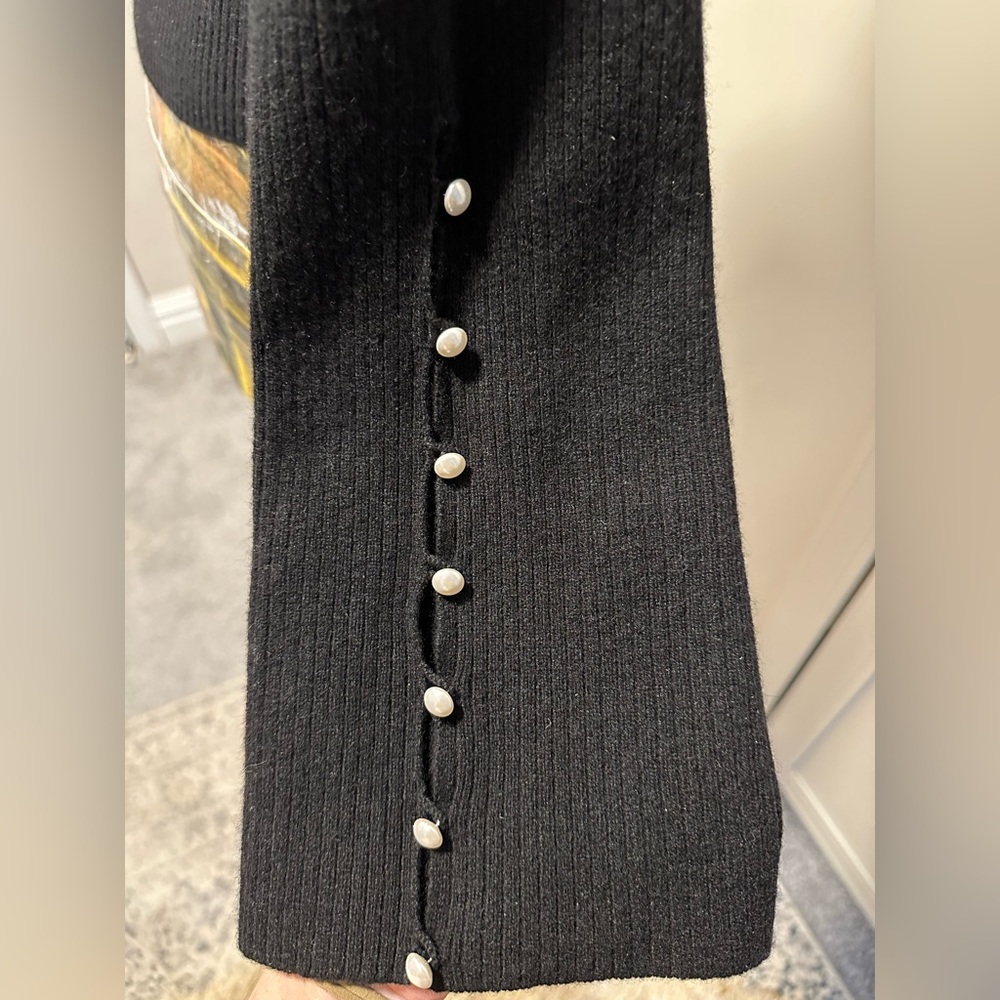 Reformation Emanuele Cashmere Novelty Button Sweater M - Picture 4 of 12